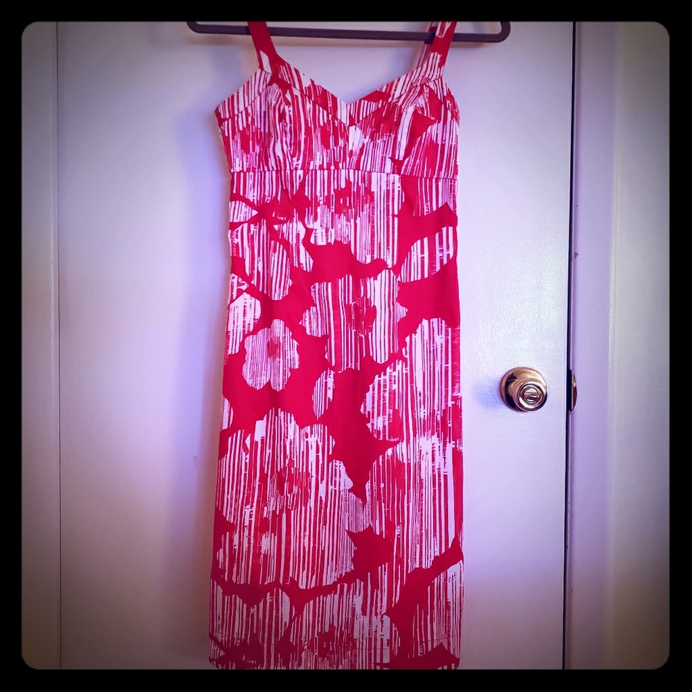 New York & Co Sleeveless Dress Red & White Sz2